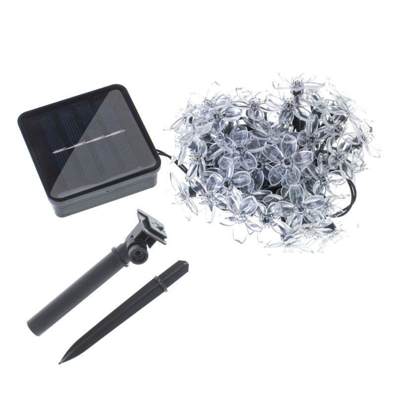 Lampki ogrodowe solarne kwiatki 7m 50LED multikolor - obrazek 2