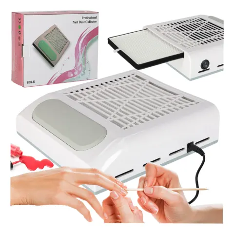 Pochłaniacz pyłu do paznokci manicure 80W filtr kasetowy bezworkowy