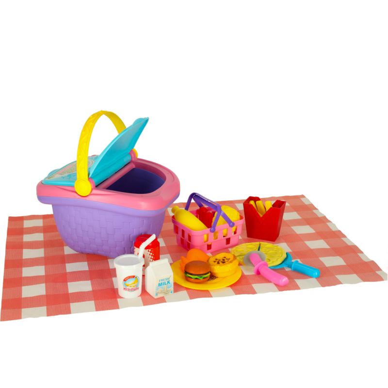 Kosz piknikowy koszyk fast food pizza burger jedzenie prowiant przekąski na piknik - obrazek 8