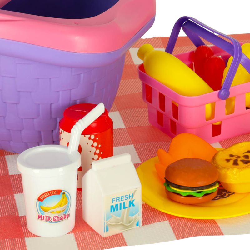 Kosz piknikowy koszyk fast food pizza burger jedzenie prowiant przekąski na piknik - obrazek 9