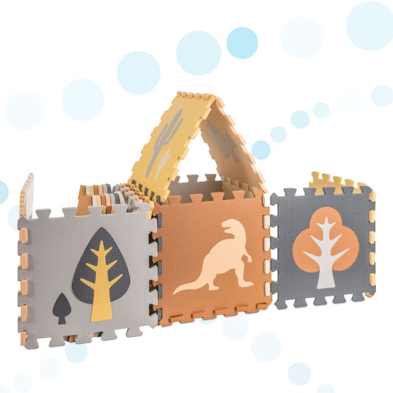 Mata edukacyjna piankowa puzzle brązowa 143 x 143 cm 36 elementów - obrazek 4