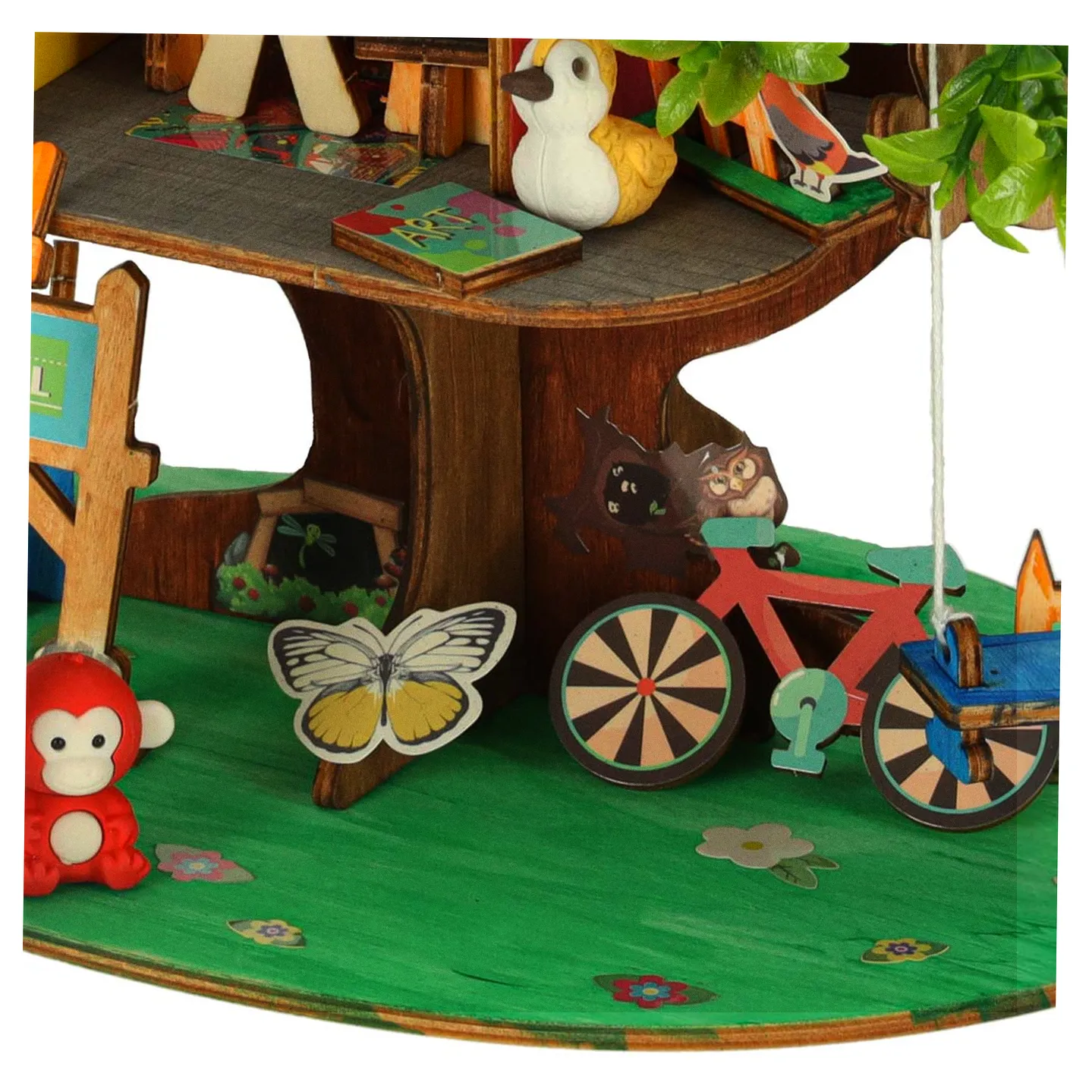 Zestaw kreatywny do budowy domku na drzewie uprawa roślin figurki naklejki - obrazek 13