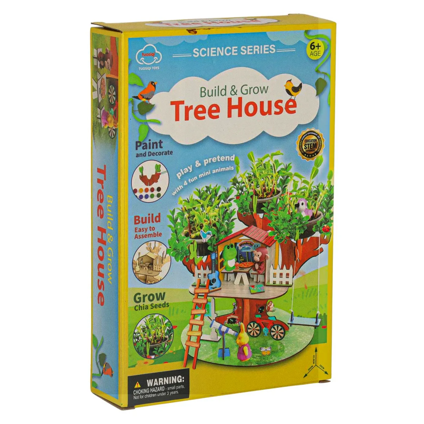 Zestaw kreatywny do budowy domku na drzewie uprawa roślin figurki naklejki - obrazek 15