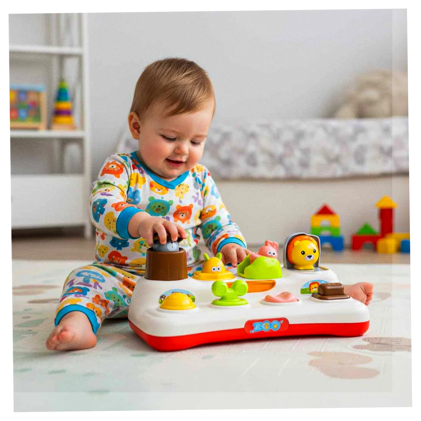 Zabawka edukacyjna pop-up wyskakujące zwierzątka światła dźwięk - obrazek 10