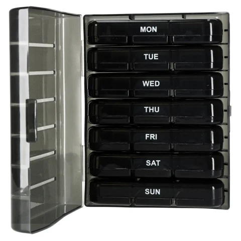 Pojemnik organizer na tabletki leki czarny