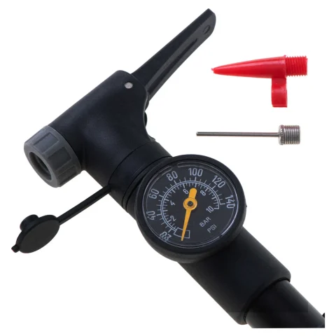 Pompka do roweru z manometrem RALLEX rowerowa ręczna do piłki materaca z uchwytem na rower