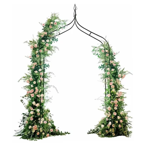 Pergola ogrodowa LUARO metalowa łuk z grotami na róże kwiaty pnącza 265 cm