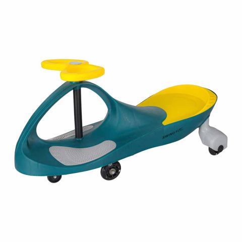 Jeździk grawitacyjny świecące koła LED butelkowy żółty