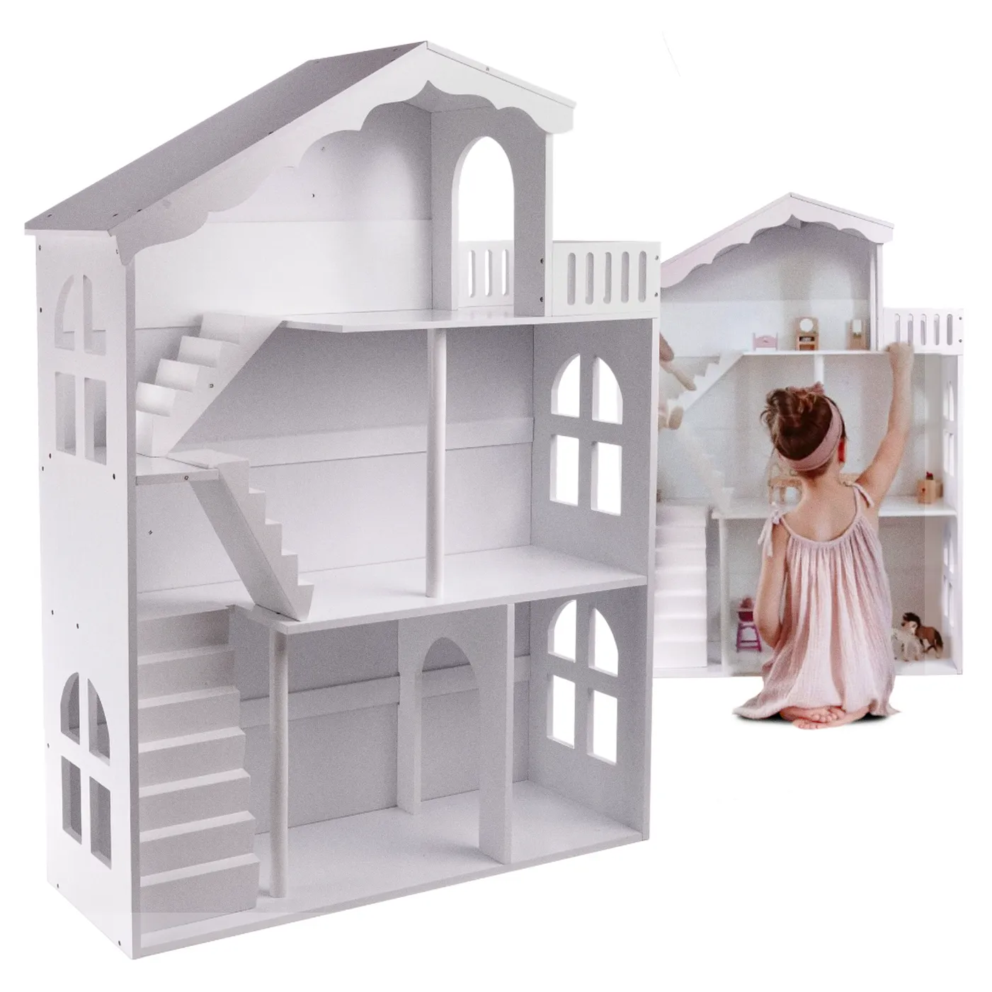 Regał na książki dla dzieci półka domek na zabawki 2w1 LULILO CALLA 116cm XXL - obrazek 11