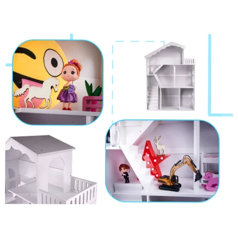 Regał na książki dla dzieci półka domek na zabawki 2w1 LULILO CALLA 116cm XXL