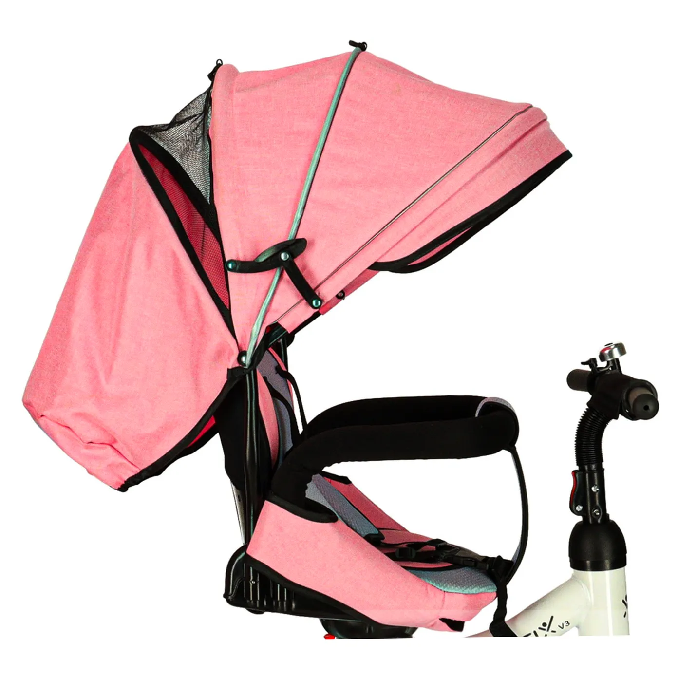 Rowerek trójkołowy Trike Fix V3 rower spacerówka 3w1 obracany 360 wolne koło różowy - obrazek 11