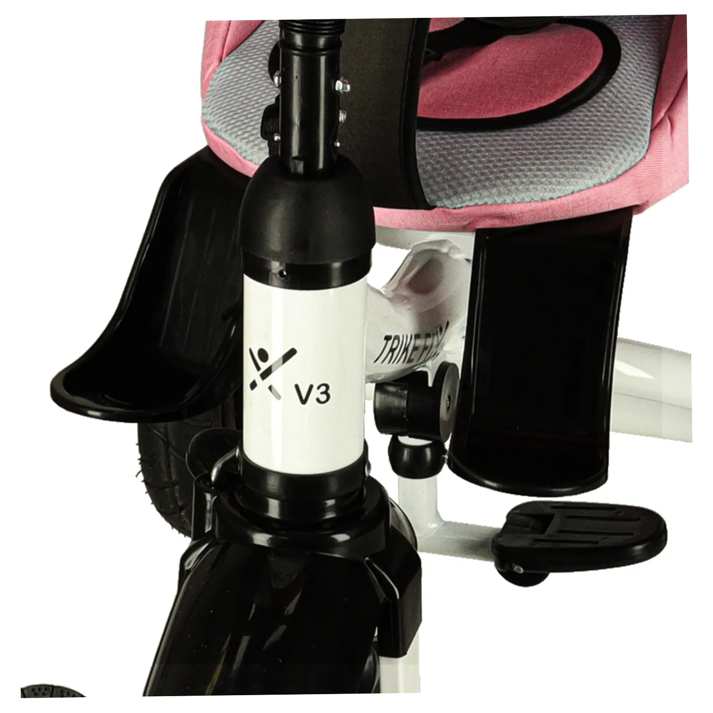 Rowerek trójkołowy Trike Fix V3 rower spacerówka 3w1 obracany 360 wolne koło różowy - obrazek 8