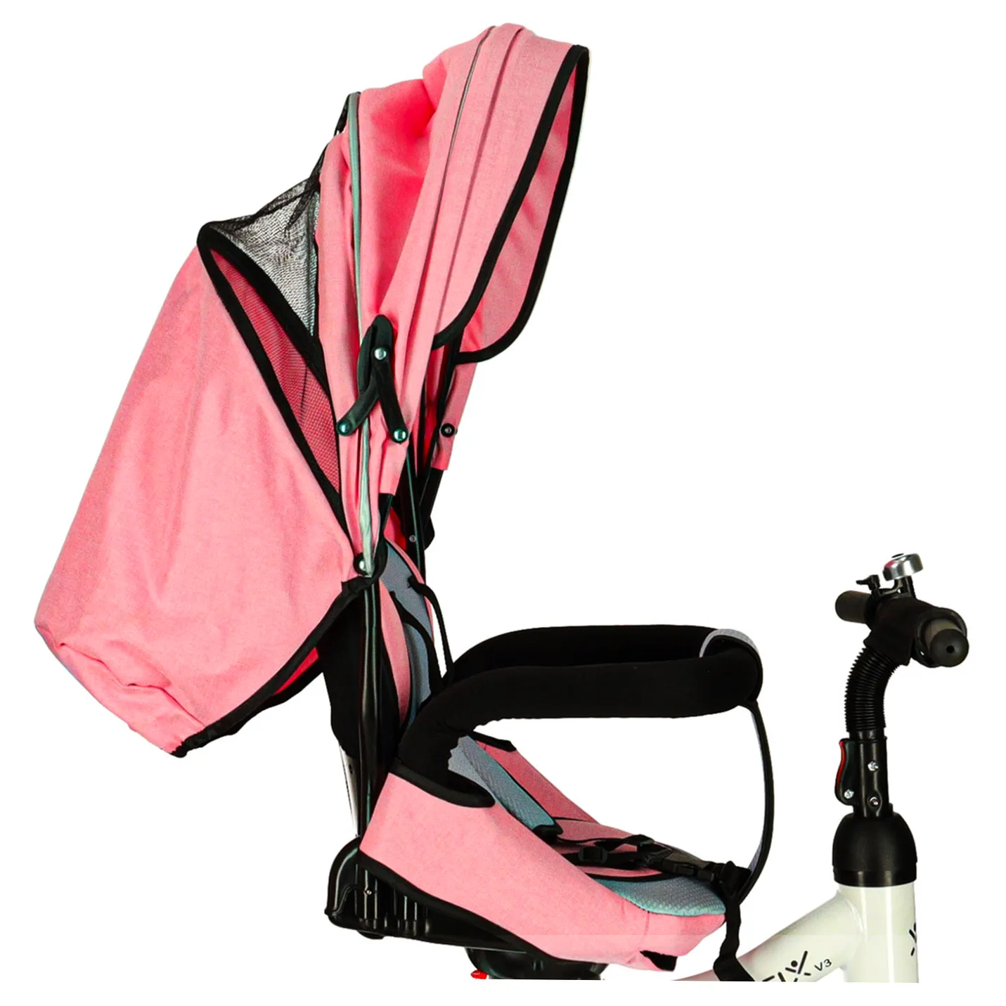 Rowerek trójkołowy Trike Fix V3 rower spacerówka 3w1 obracany 360 wolne koło różowy - obrazek 9