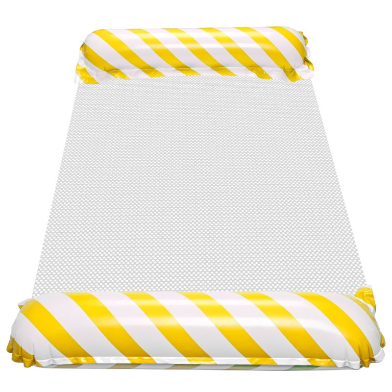 Materac dmuchany plażowy hamak wodny leżak fotel krzesło do pływania basenu żółty - obrazek 5