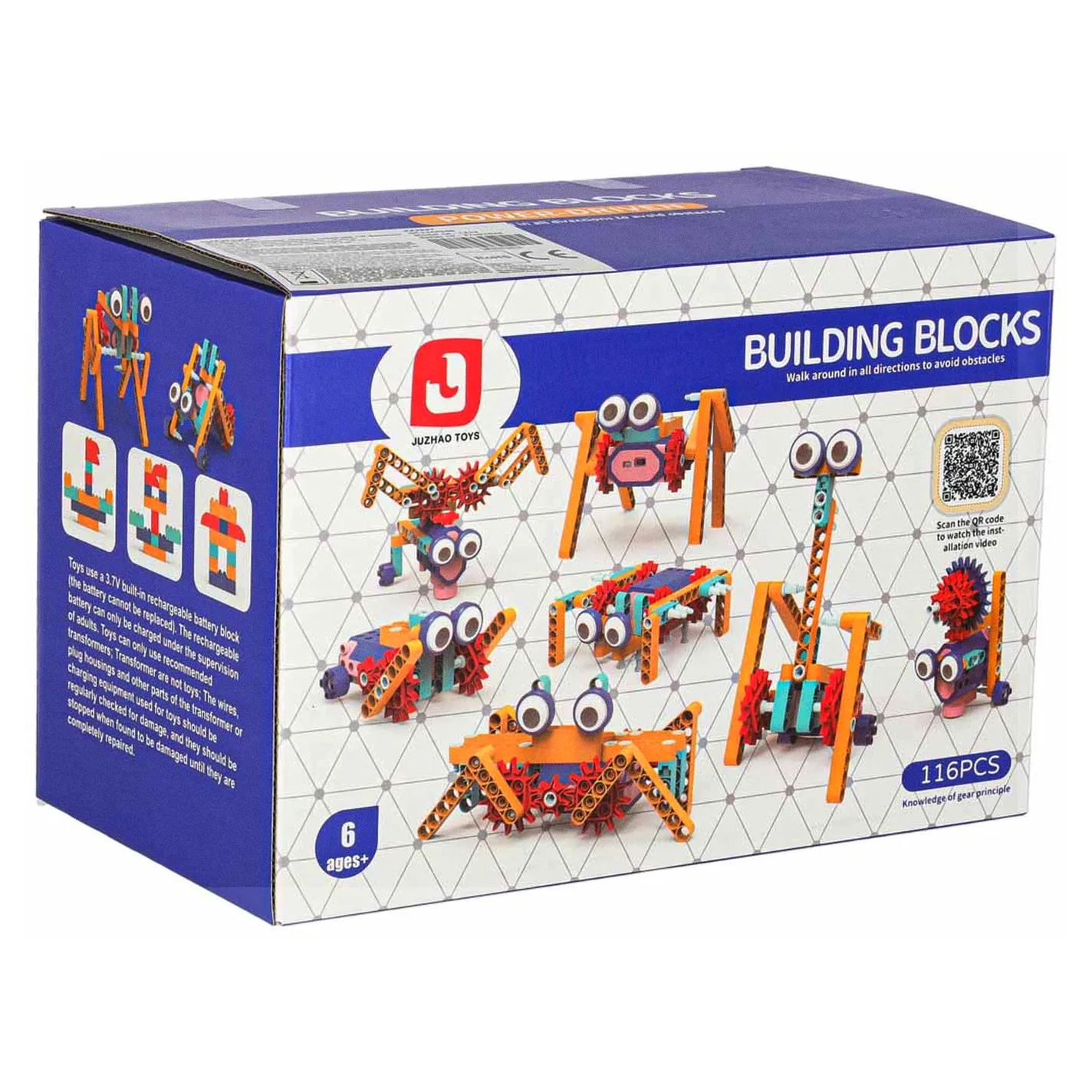 Klocki konstrukcyjne do budowania ruchome z silnikiem 116 elementów - obrazek 13