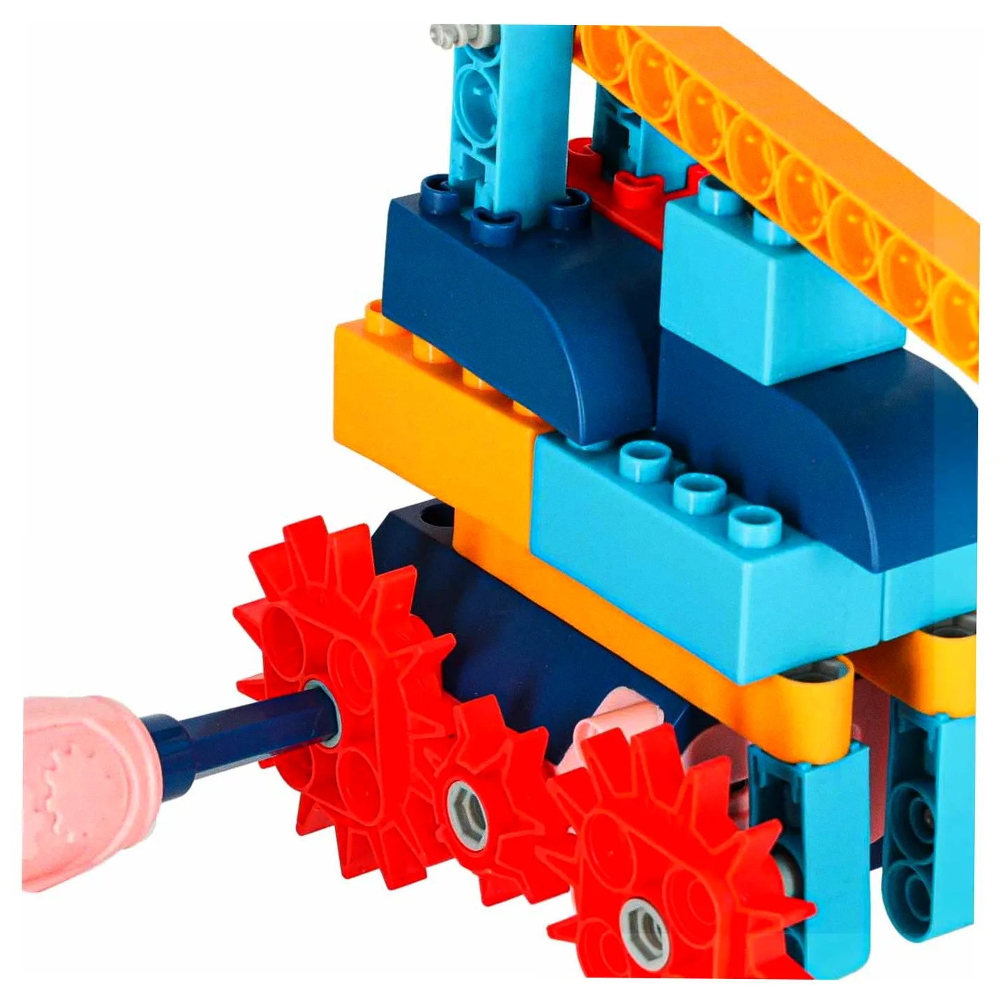 Klocki konstrukcyjne do budowania ruchome z silnikiem 116 elementów - obrazek 10