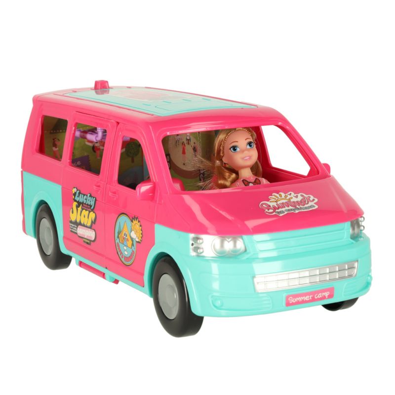 Samochód dla lalek kempingowy kamper akcesoria lalka basen - obrazek 4