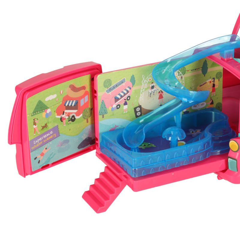 Samochód dla lalek kempingowy kamper akcesoria lalka basen - obrazek 9