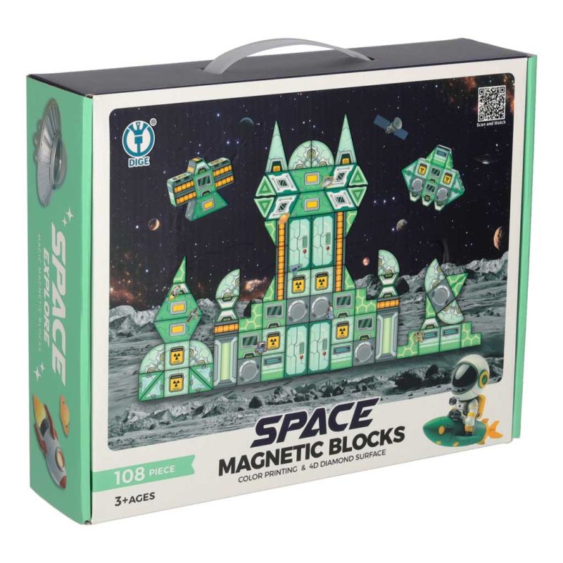 Klocki magnetyczne konstrukcyjne kosmos stacja kosmiczna 108 elementów - obrazek 9