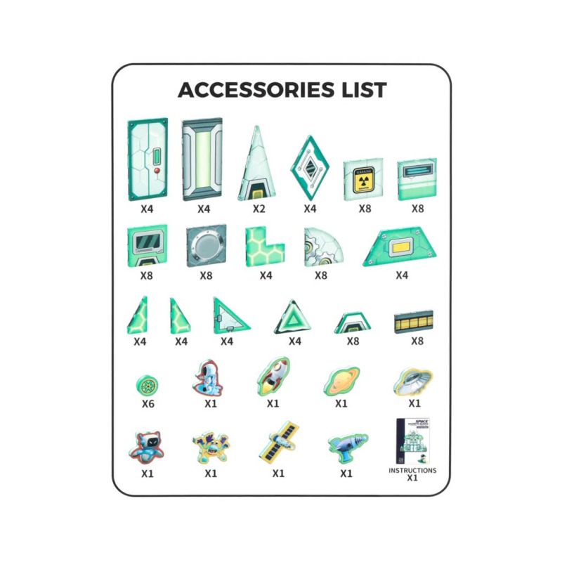 Klocki magnetyczne konstrukcyjne kosmos stacja kosmiczna 108 elementów - obrazek 10