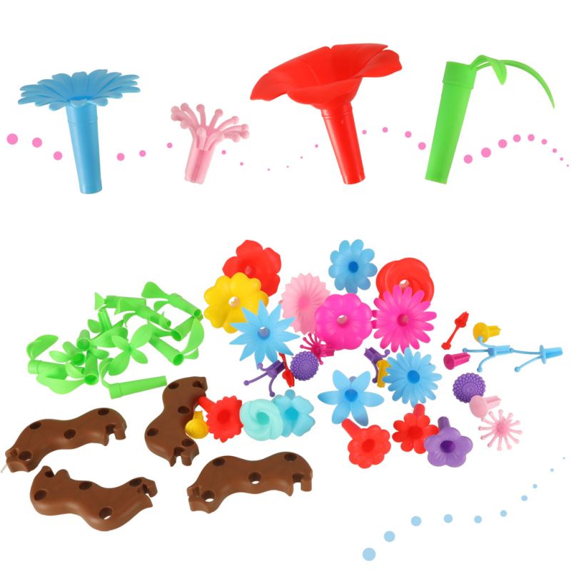 Kwiatki klocki kreatywne ogród kwiatowy 48 elementów - obrazek 2