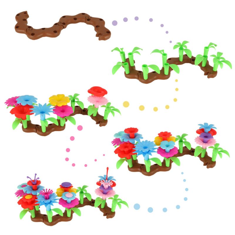 Kwiatki klocki kreatywne ogród kwiatowy 48 elementów - obrazek 3