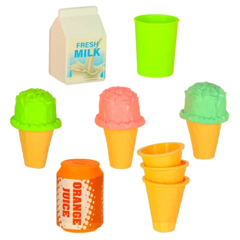 Kosz piknikowy koszyk lodziarnia desery jedzenie prowiant przekąski na piknik