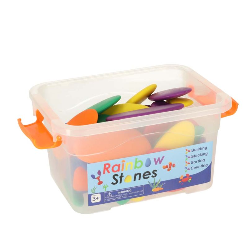 Kamyki kreatywne kolorowe układanka montessori 65 el. - obrazek 2