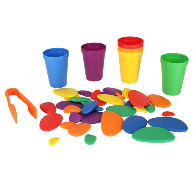 Kamyki kreatywne kolorowe układanka montessori 65 el. - obrazek 3