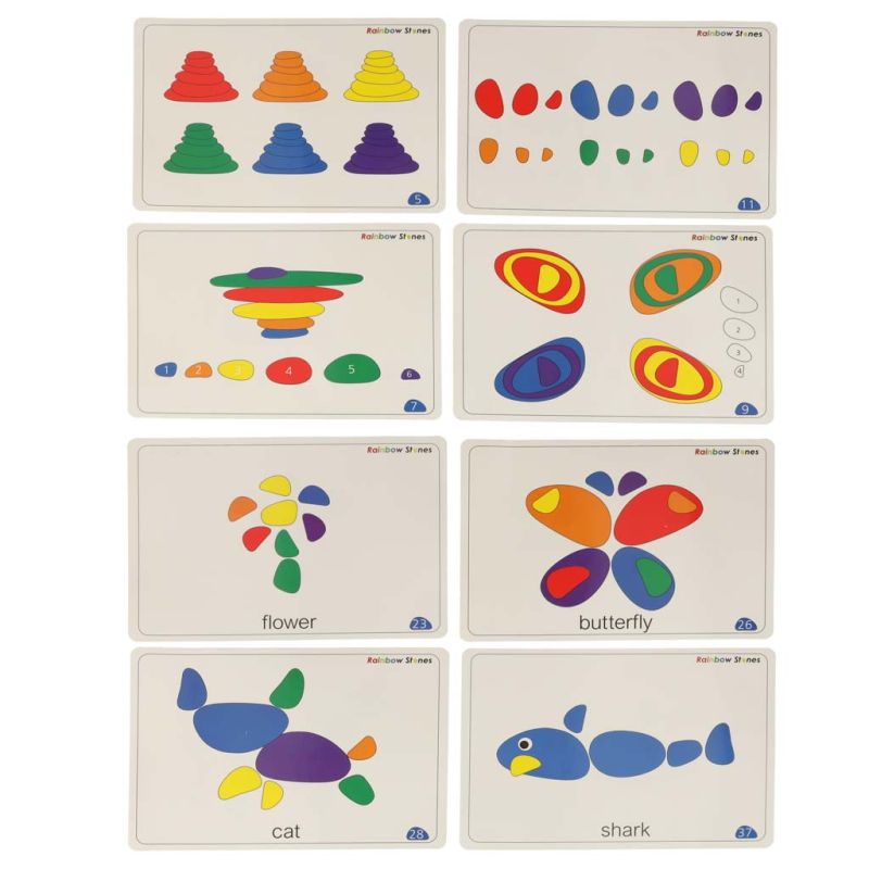 Kamyki kreatywne kolorowe układanka montessori 65 el. - obrazek 7