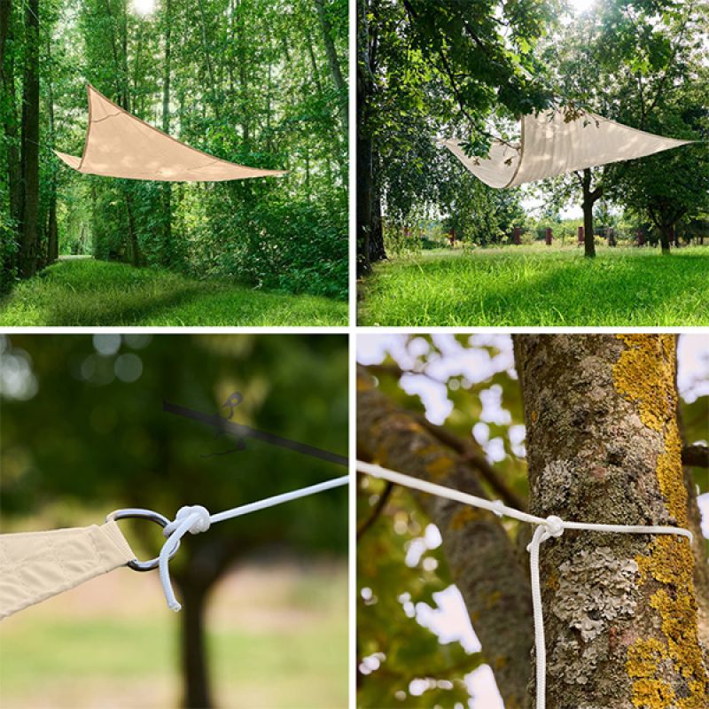 Żagiel przeciwsłoneczny LUARO ogrodowy tarasowy wodoodporny 4x4x4m trójkąt beżowy - obrazek 11