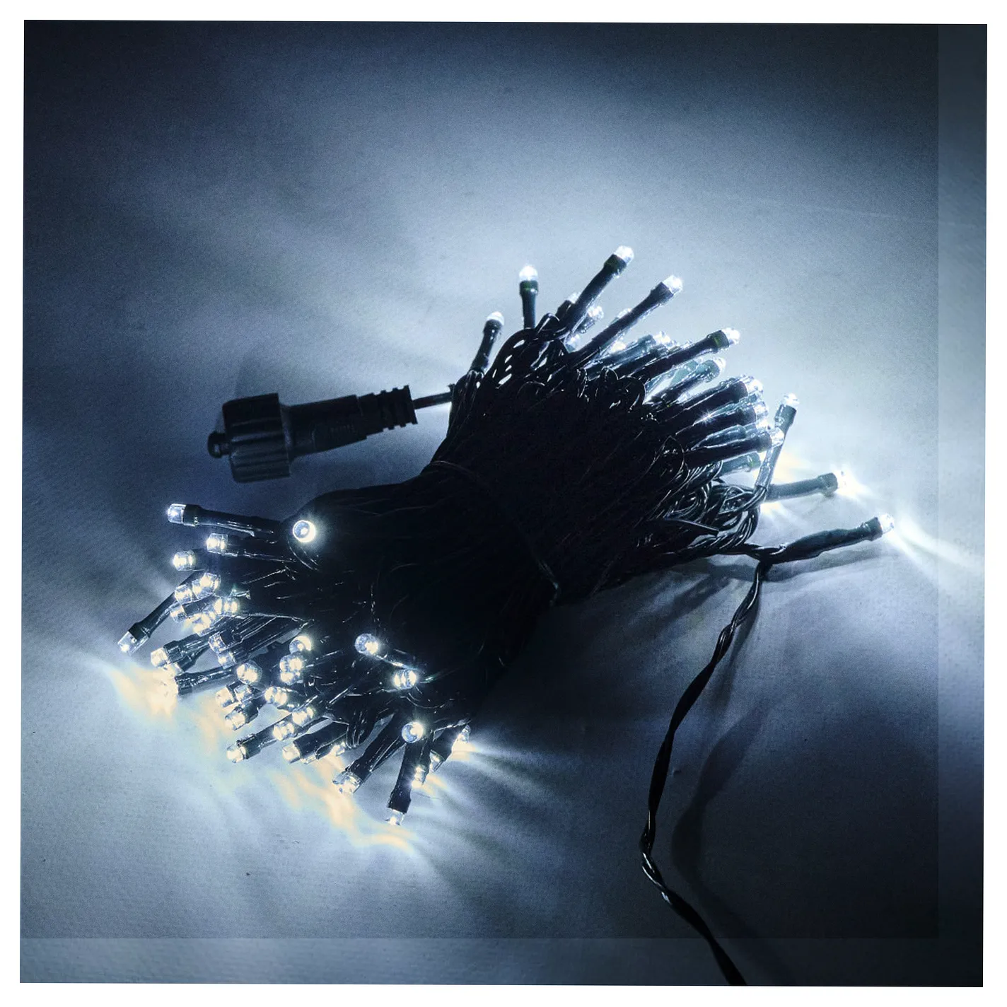 Lampki LED łańcuch świetlny świąteczne choinkowe 10m 100LED zimny biały 8 trybów świecenia - obrazek 5