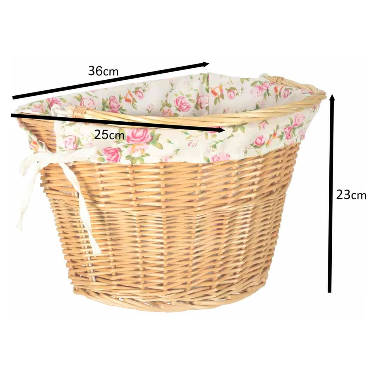 Koszyk rowerowy wiklinowy na rower RALLEX przedni pleciony click w kwiaty - obrazek 12