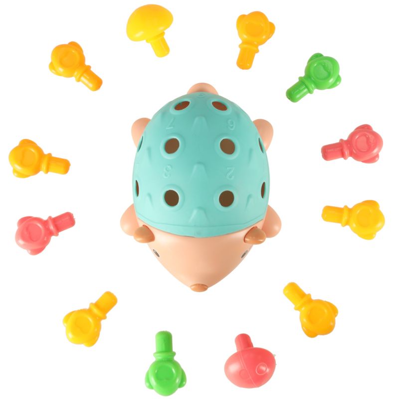 Jeżyk sensoryczny edukacyjny montessori wyjmowane kolce niebieski - obrazek 3