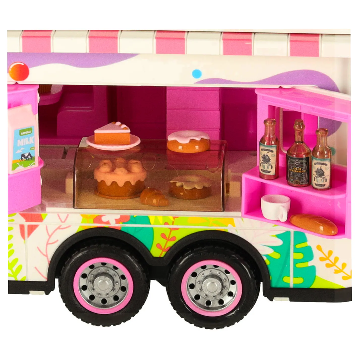 Kamper zdalnie sterowany na pilota samochód kempingowy auto 2,4GHz dźwięki światła akcesoria różowy - obrazek 13