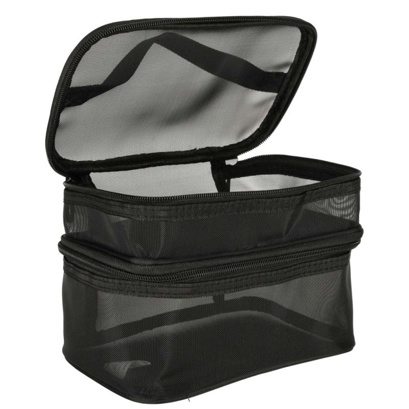 Kosmetyczka damska męska podróżna organizer składany XXL czarny - obrazek 2