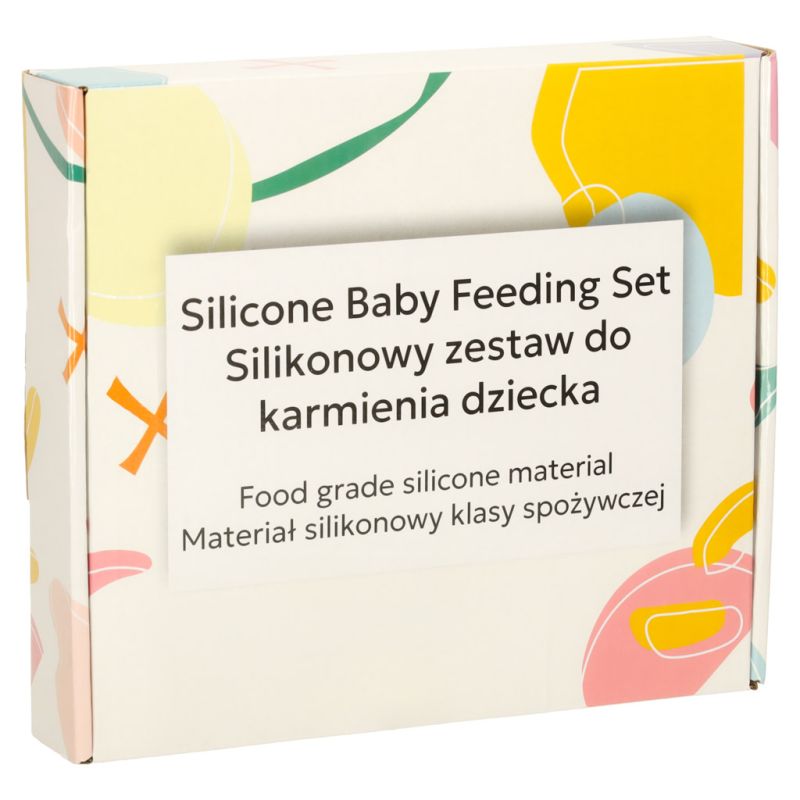 Naczynia silikonowe dla dzieci niemowląt zestaw stołowy 4 elementów miś pomarańczowy - obrazek 6