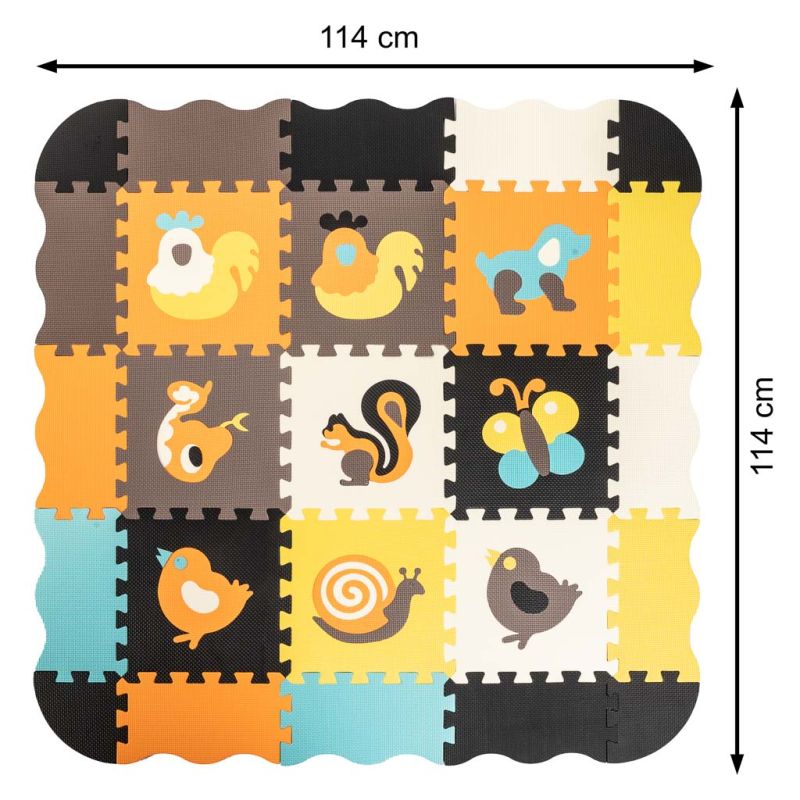 Mata edukacyjna piankowa puzzle zwierzątka kolorowa 114 x 114 cm 25 elementów - obrazek 6