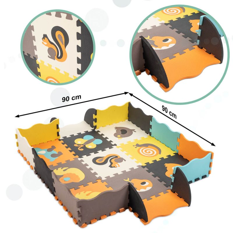 Mata edukacyjna piankowa puzzle zwierzątka kolorowa 114 x 114 cm 25 elementów - obrazek 10