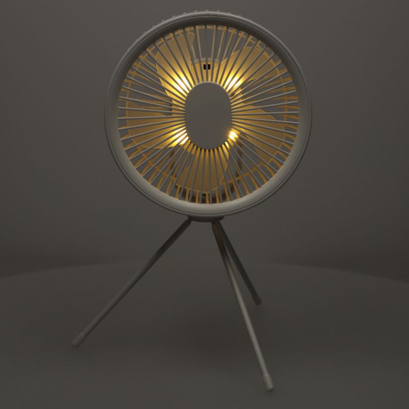 Wentylator biurkowy wiatrak stojący bezprzewodowy USB na pilot z lampką 4 poziomy mocy 18cm biały - obrazek 11