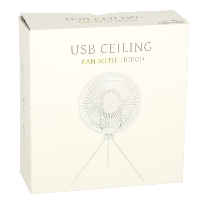 Wentylator biurkowy wiatrak stojący bezprzewodowy USB na pilot z lampką 4 poziomy mocy 18cm biały - obrazek 12