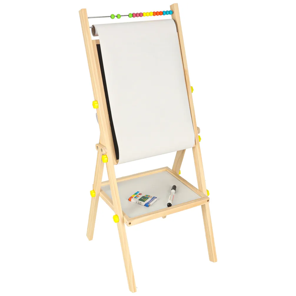 Tablica magnetyczna kredowa dwustronna drewniana literki kreda 38x37x90cm - obrazek 3