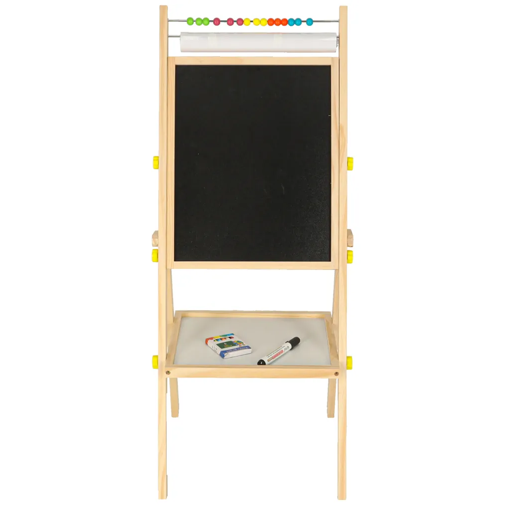 Tablica magnetyczna kredowa dwustronna drewniana literki kreda 38x37x90cm - obrazek 7
