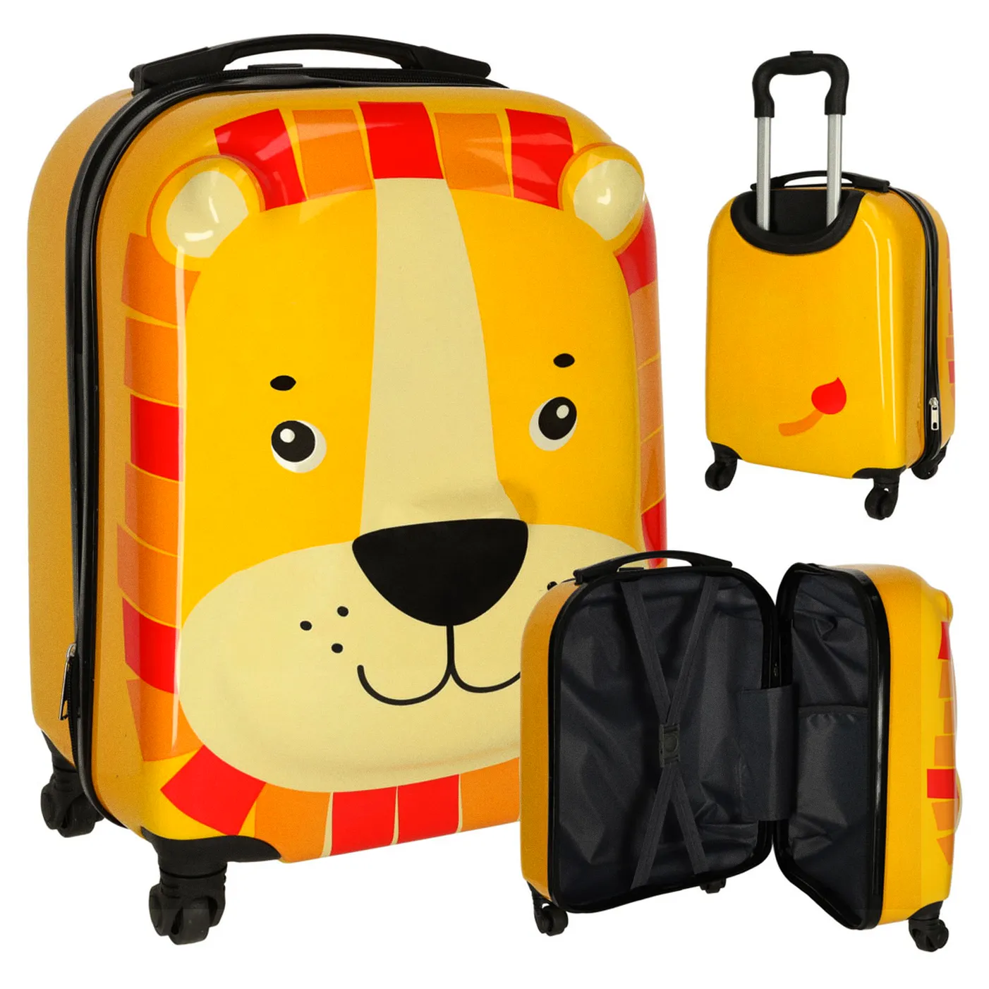 Walizka podróżna dla dzieci bagaż podręczny na kółkach lew - obrazek 9
