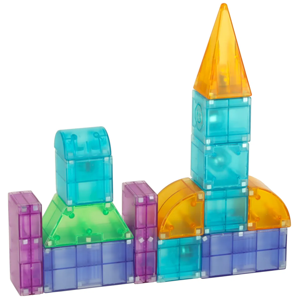 Klocki magnetyczne konstrukcyjne świecące elementy figury 3D 64 el. - obrazek 3