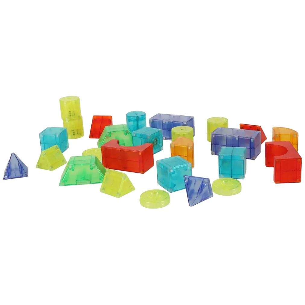 Klocki magnetyczne konstrukcyjne świecące elementy figury 3D 64 el. - obrazek 5
