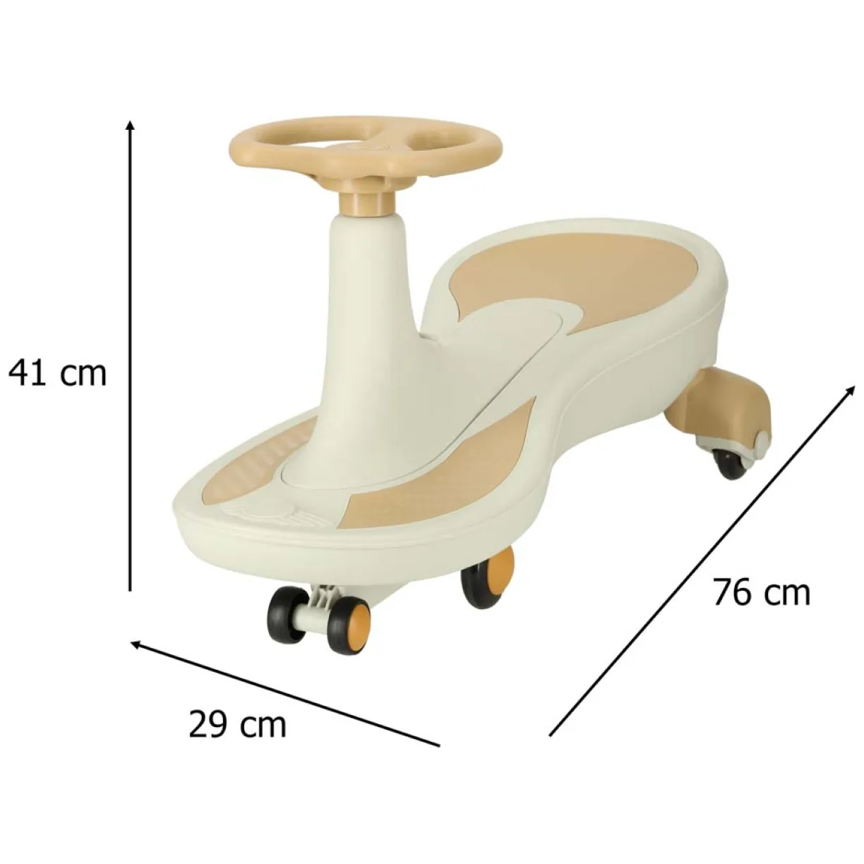 Jeździk grawitacyjny LED Swing Fix S4 świecące koła z muzyką grający 76cm złoto-biały max 100kg