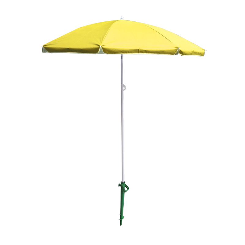 Parasol ogrodowy plażowy regulowany łamany składany UV 150cm żółty - obrazek 8