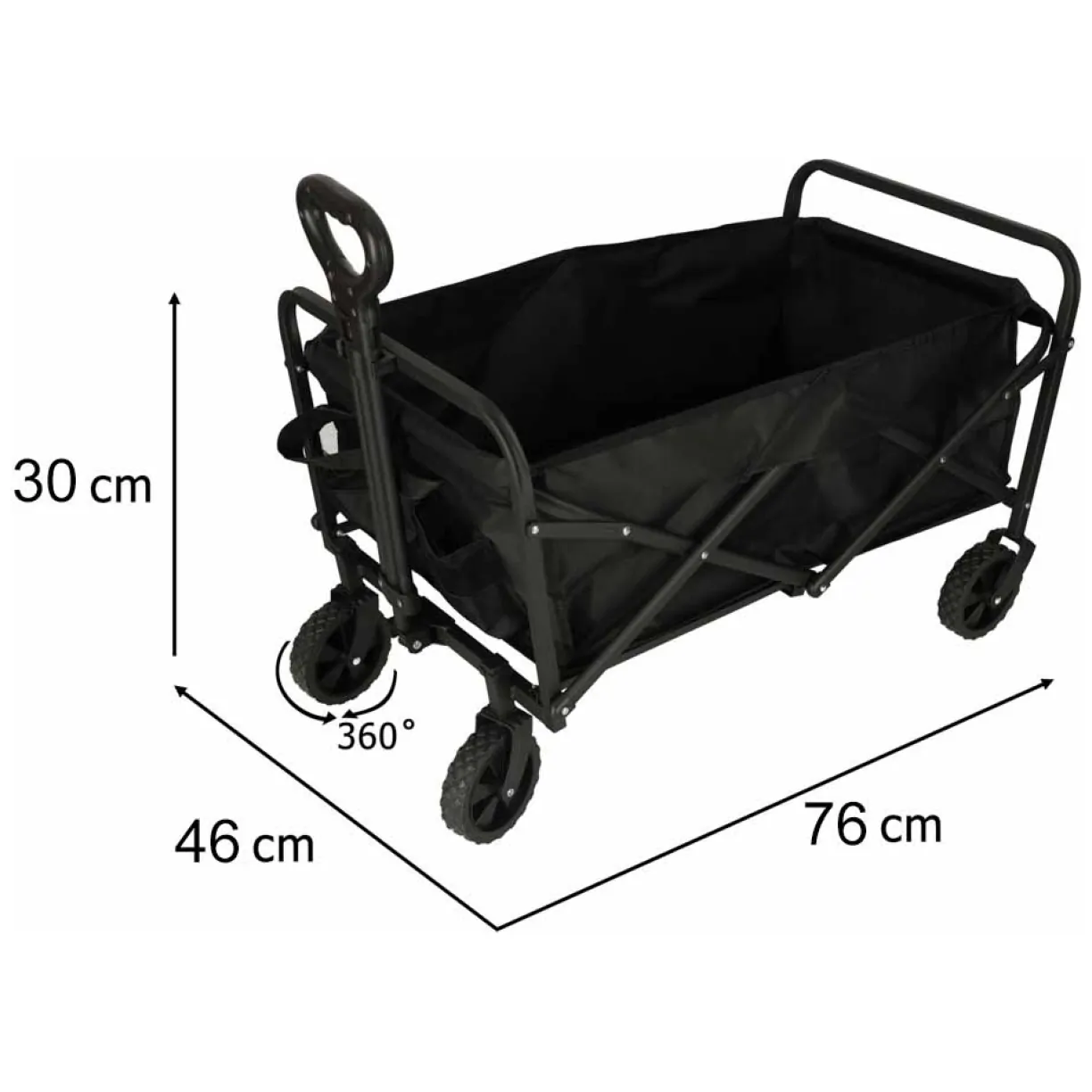 Wózek transportowy LUARO na zakupy plażowy składany 100l - obrazek 10