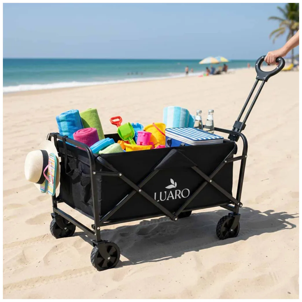 Wózek transportowy LUARO na zakupy plażowy składany 100l - obrazek 8